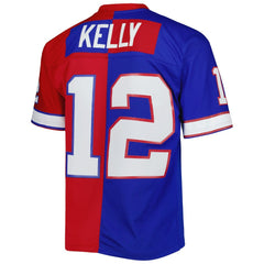 Jim Kelly Buffalo Bills 1990 Split Legacy Replica Jersey Royal/Red - Mitchell & Ness
