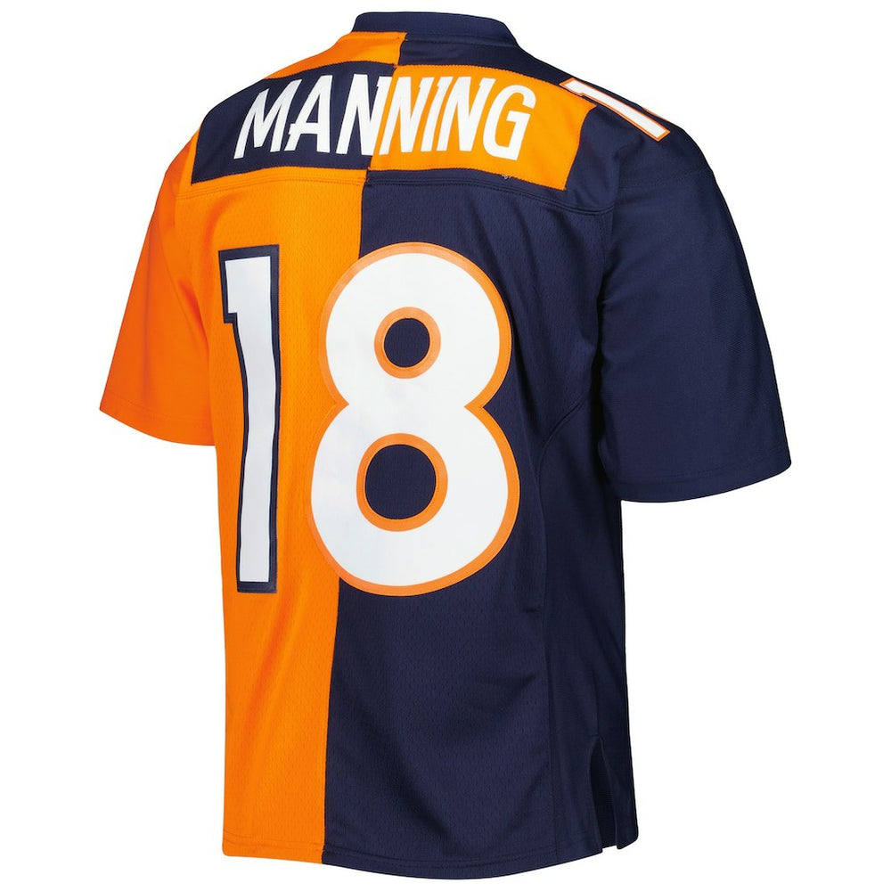 Peyton Manning Denver Broncos 2015 Split Legacy Replica Jersey Navy/Orange - Mitchell & Ness