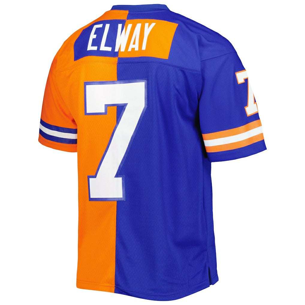 John Elway Denver Broncos 1990 Split Legacy Replica Jersey Royal/Orange - Mitchell & Ness