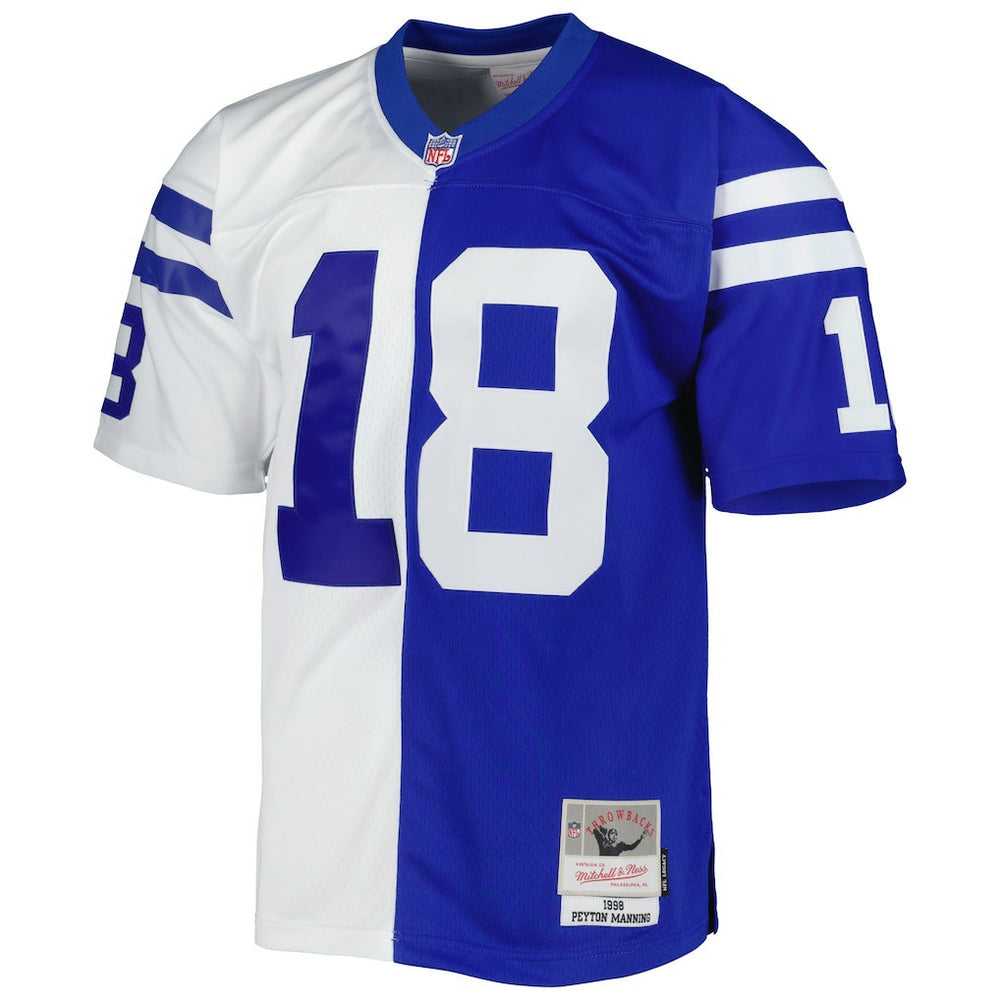 Peyton Manning Indianapolis Colts 1998 Split Legacy Replica Jersey Royal/White - Mitchell & Ness