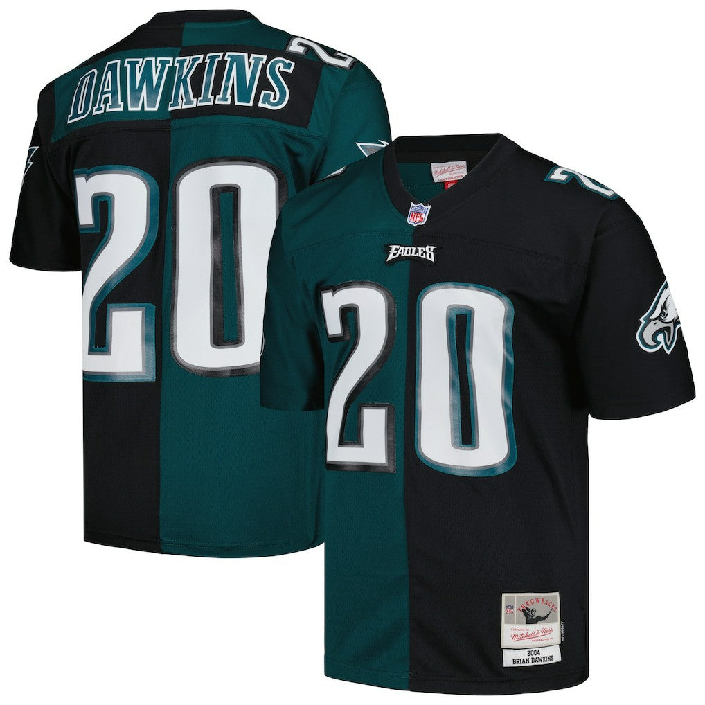 Brian Dawkins Philadelphia Eagles 2004 Split Legacy Replica Jersey Midnight Green/Black - Mitchell & Ness