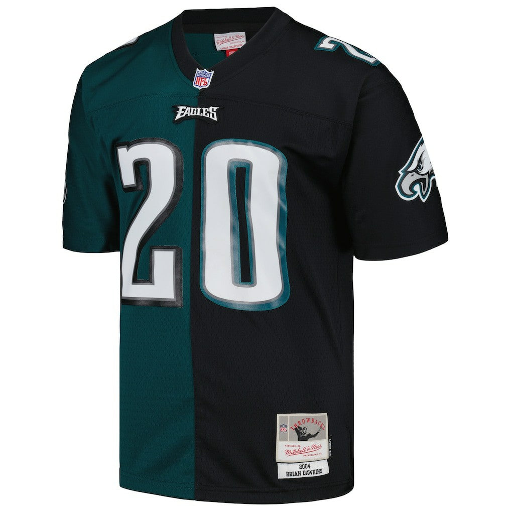 Brian Dawkins Philadelphia Eagles 2004 Split Legacy Replica Jersey Midnight Green/Black - Mitchell & Ness