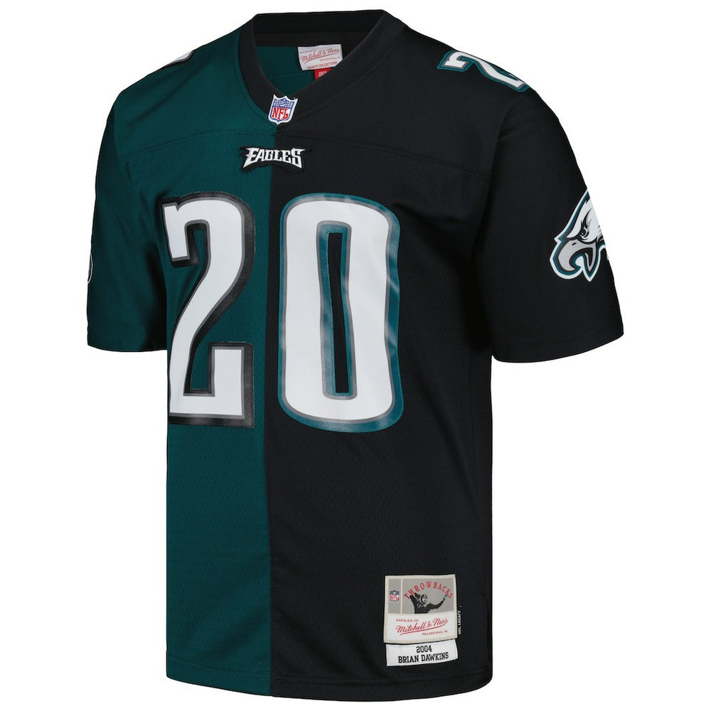 Brian Dawkins Philadelphia Eagles 2004 Split Legacy Replica Jersey Midnight Green/Black - Mitchell & Ness
