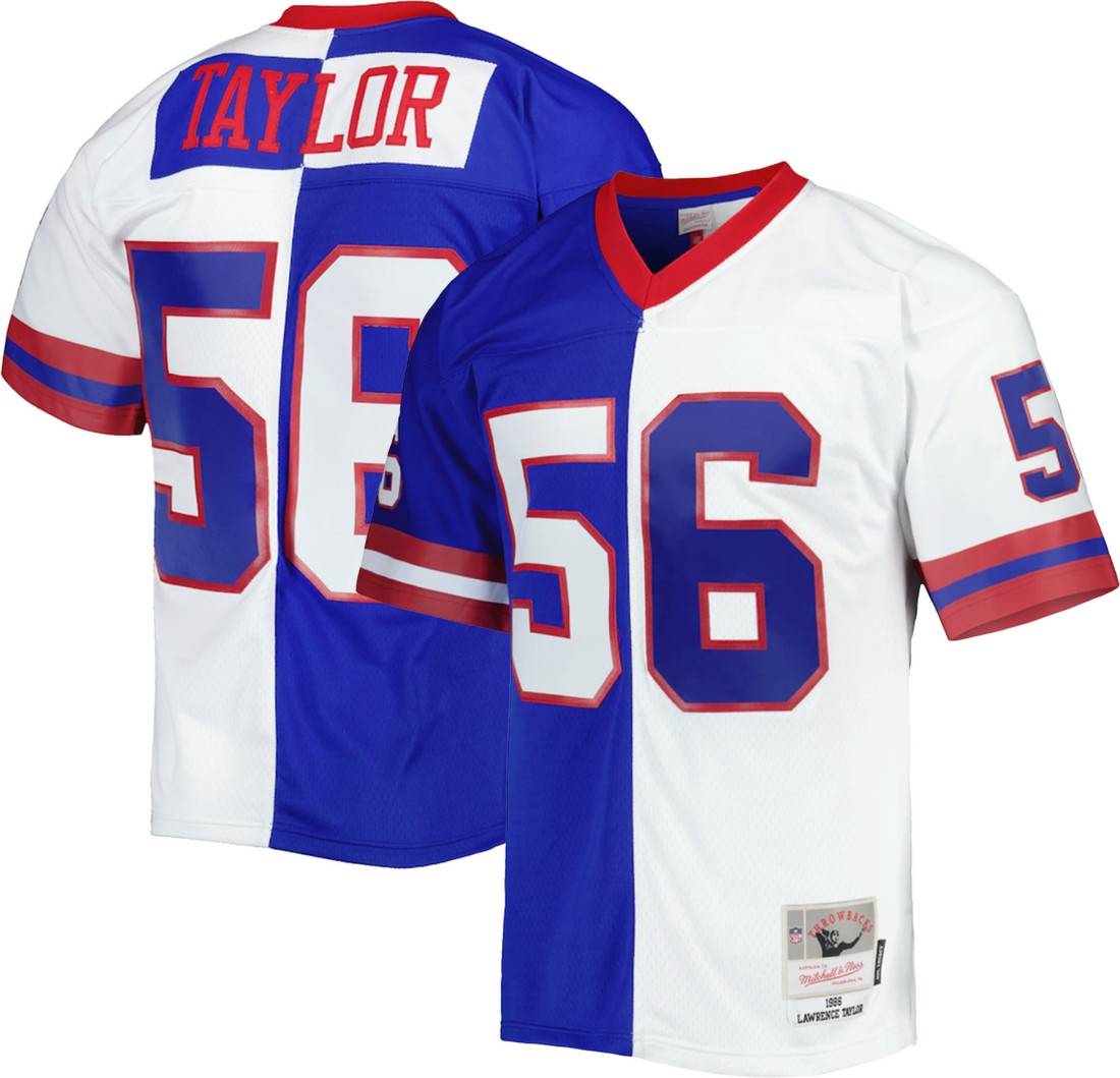 Lawrence Taylor New York Giants 1986 Split Legacy Replica Jersey Royal/White - Mitchell & Ness