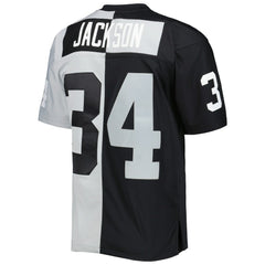 Bo Jackson Las Vegas Raiders 1988 Split Legacy Replica Jersey Black/Silver - Mitchell & Ness