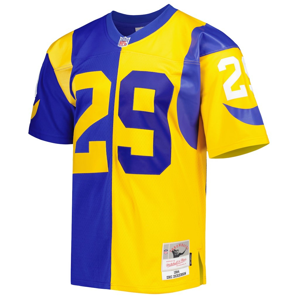 Eric Dickerson Los Angeles Rams 1984 Split Legacy Replica Jersey Royal/Gold - Mitchell & Ness