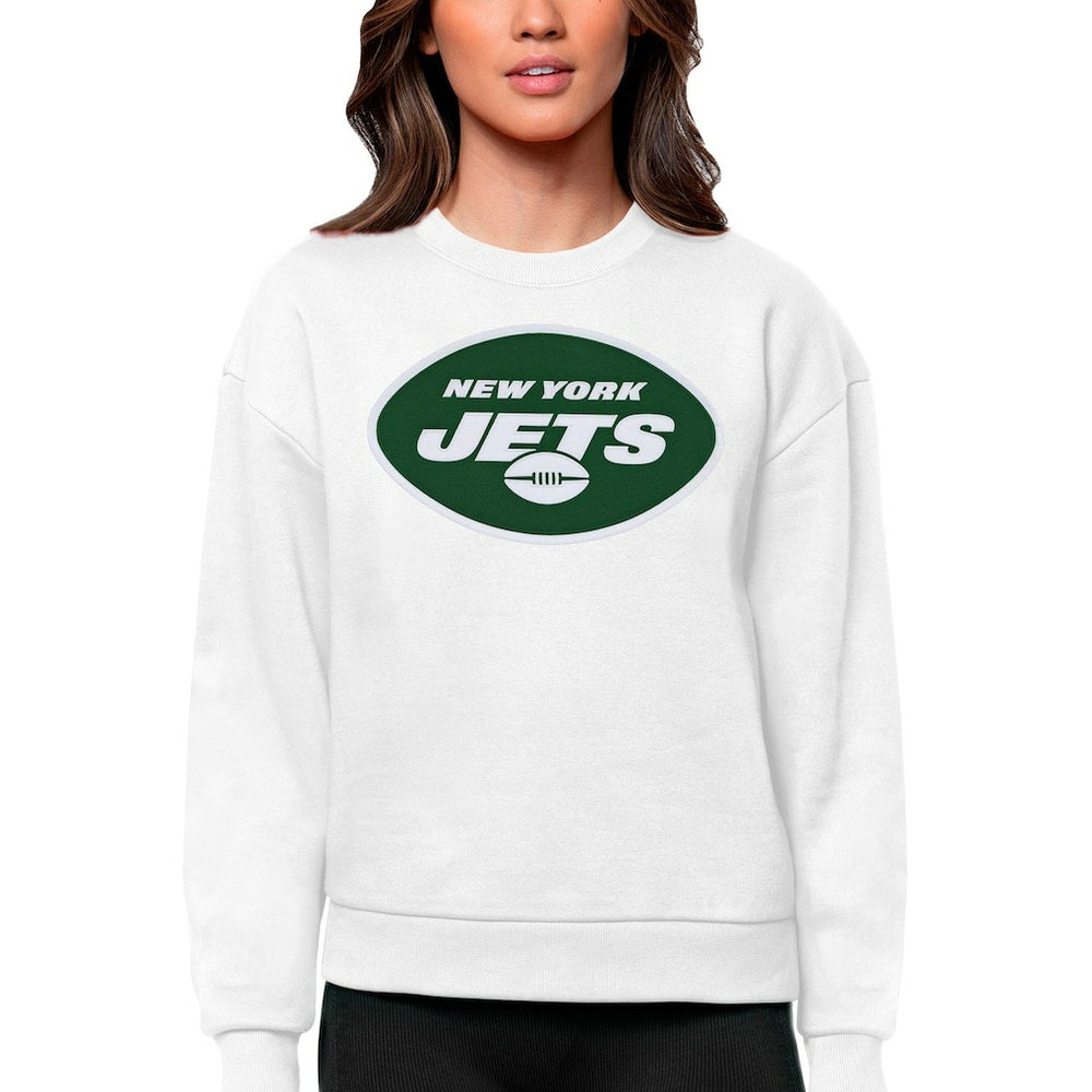 New York Jets Antigua Women's Victory Logo Pullover Sweatshirt White - NFL