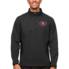 San Francisco 49ers Antigua Course Quarter-Zip Pullover Top Heathered Black - NFL
