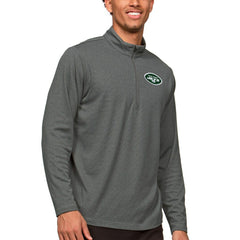 New York Jets Antigua Epic Quarter-Zip Pullover Top Heathered Charcoal - NFL