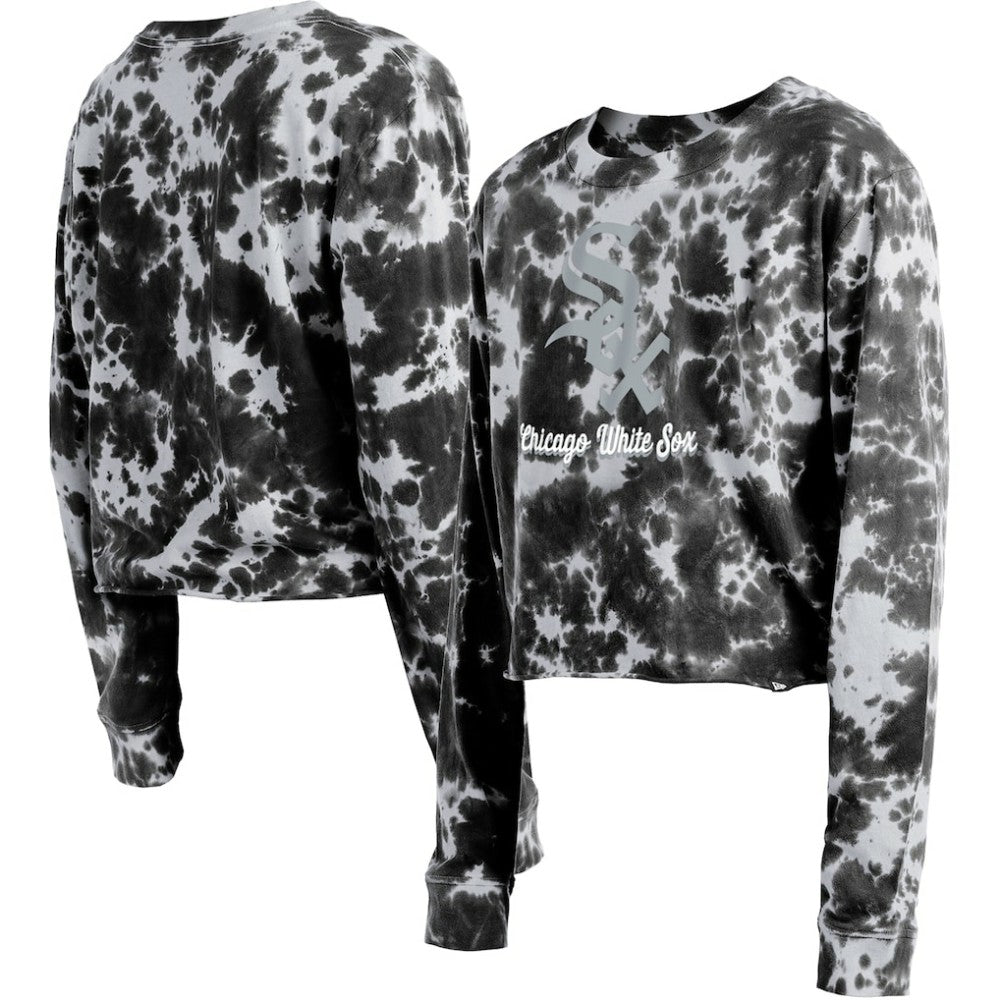 Chicago White Sox New Era Women's Tie-Dye Cropped Long Sleeve T-Shirt On Sale