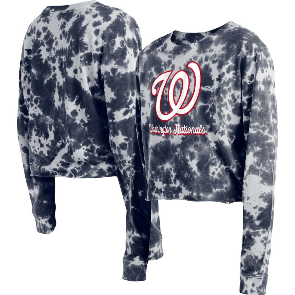 Washington Nationals New Era Women's Tie-Dye Cropped Long Sleeve T-Shirt for sale