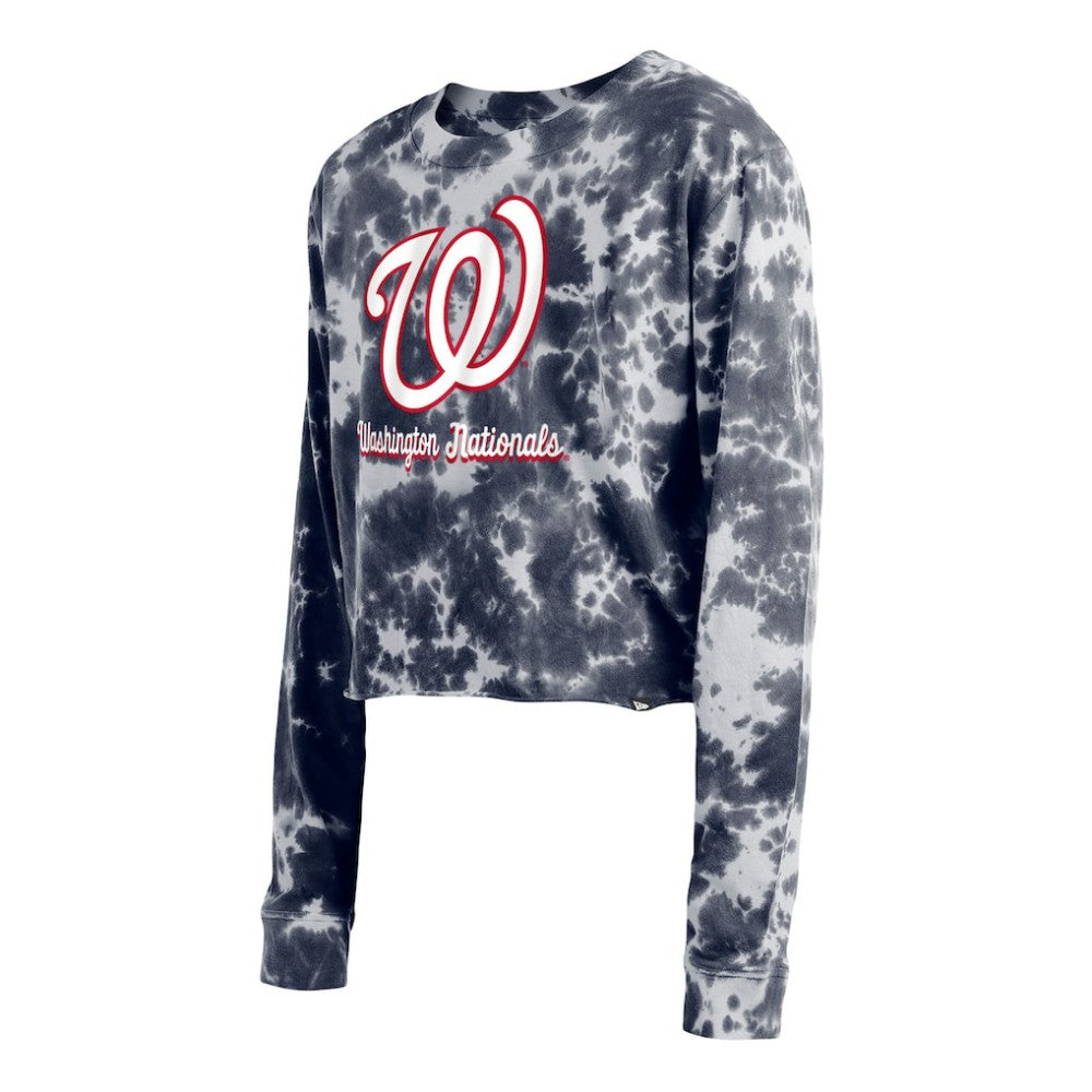 Washington Nationals New Era Women's Tie-Dye Cropped Long Sleeve T-Shirt for sale