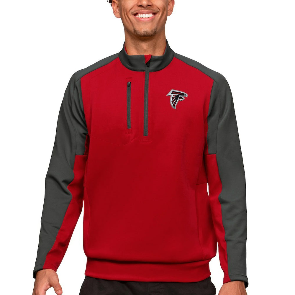 Atlanta Falcons Antigua Team Quarter-Zip Pullover Top Red - NFL