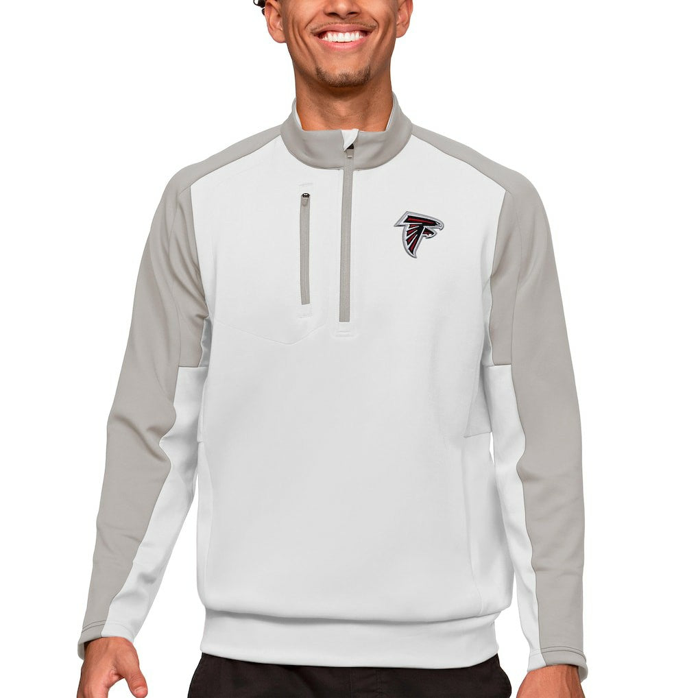 Atlanta Falcons Antigua Team Quarter-Zip Pullover Top White - NFL