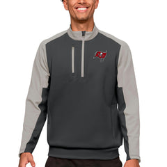 Tampa Bay Buccaneers Antigua Team Quarter-Zip Pullover Top Charcoal - NFL