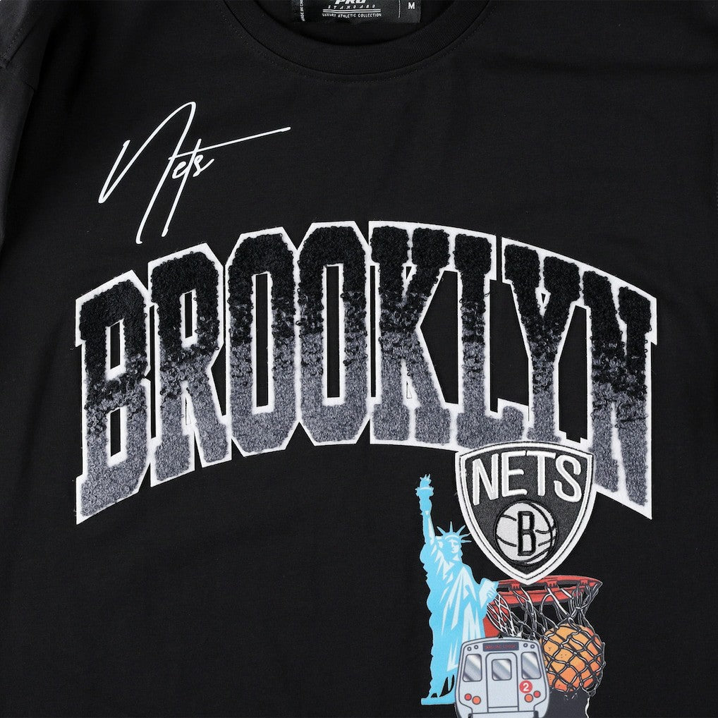 NBA - Brooklyn Nets Pro Standard Hometown Chenille T-Shirt - Black