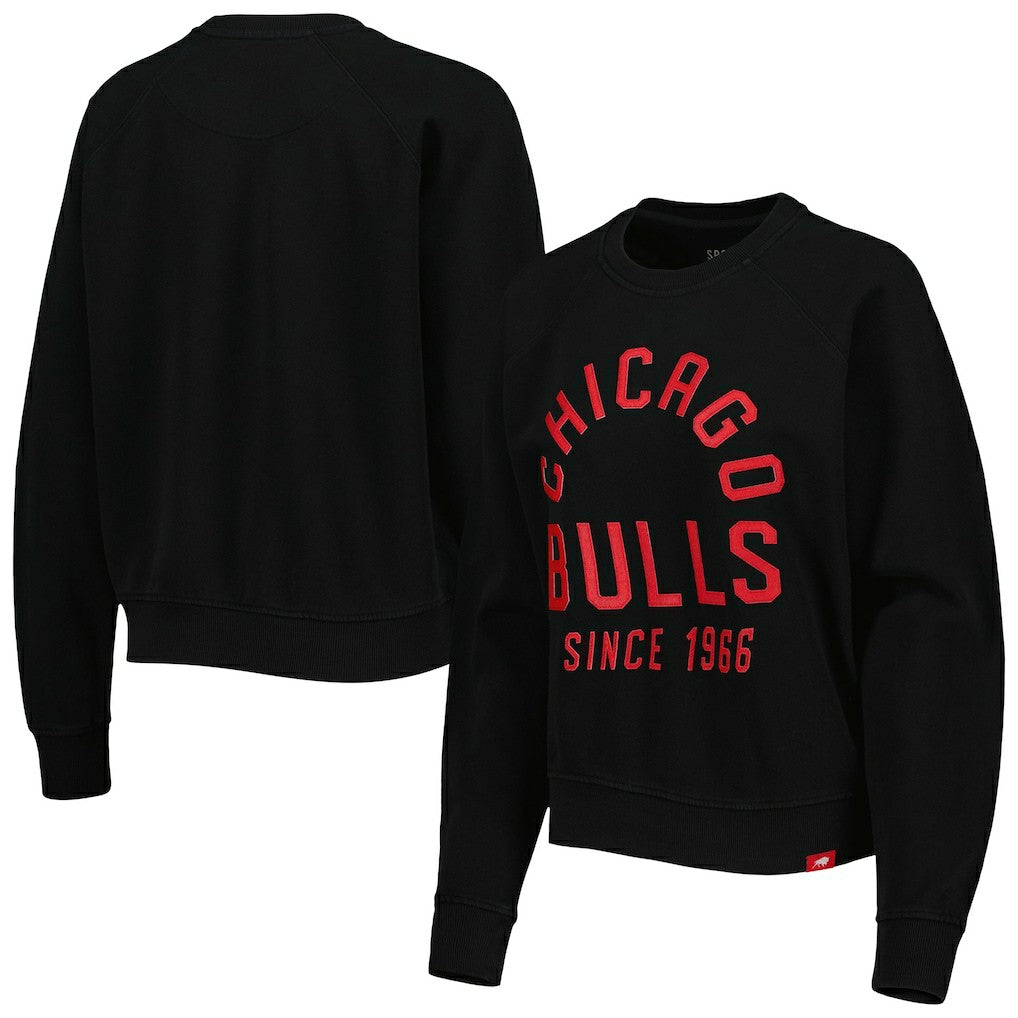 NBA - Chicago Bulls Sportiqe Women's Ashlyn Brava Raglan Pullover Sweatshirt - Black