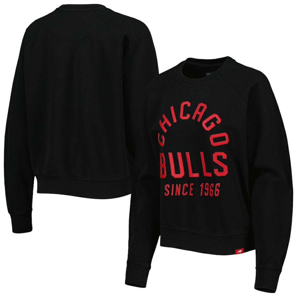 NBA - Chicago Bulls Sportiqe Women's Ashlyn Brava Raglan Pullover Sweatshirt - Black