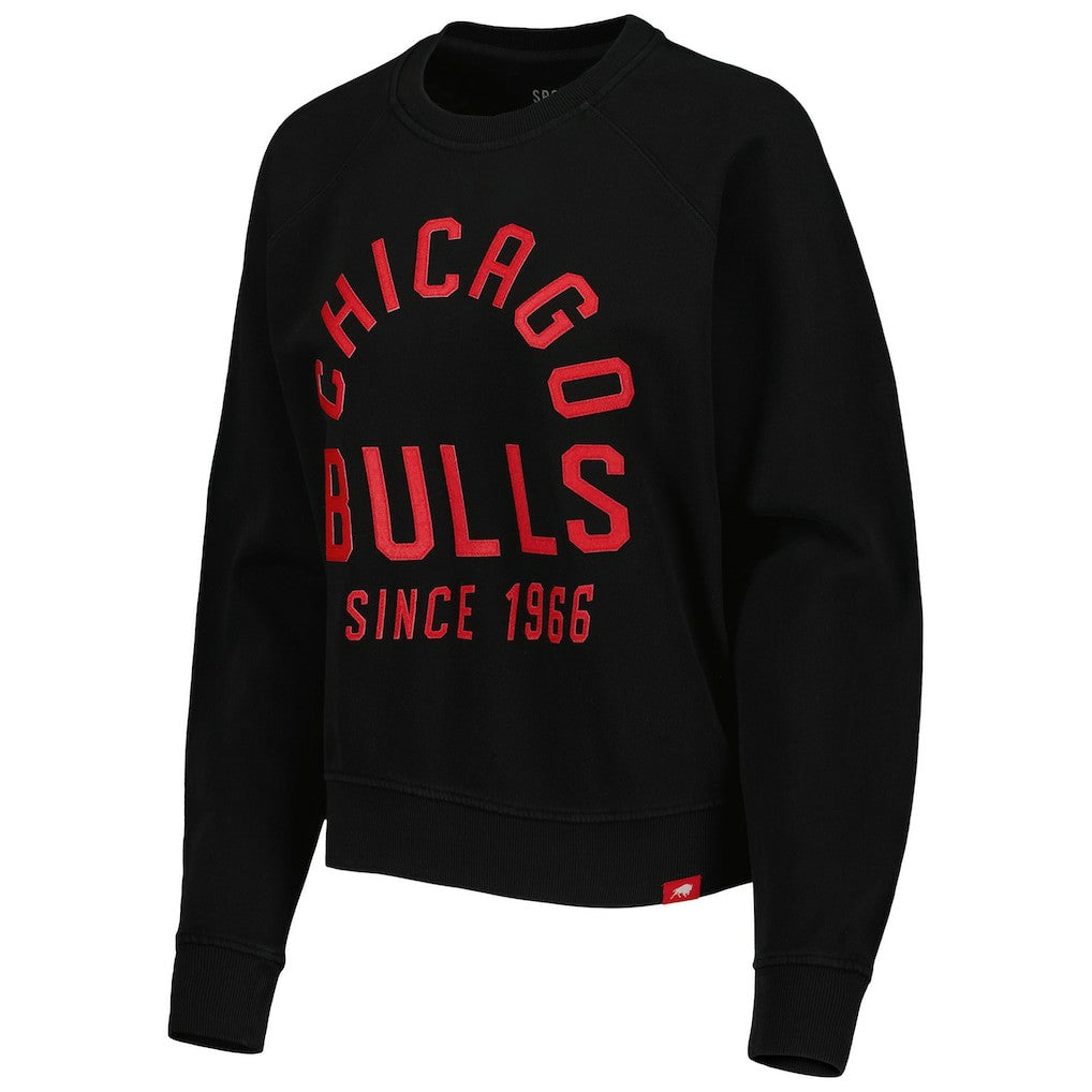 NBA - Chicago Bulls Sportiqe Women's Ashlyn Brava Raglan Pullover Sweatshirt - Black
