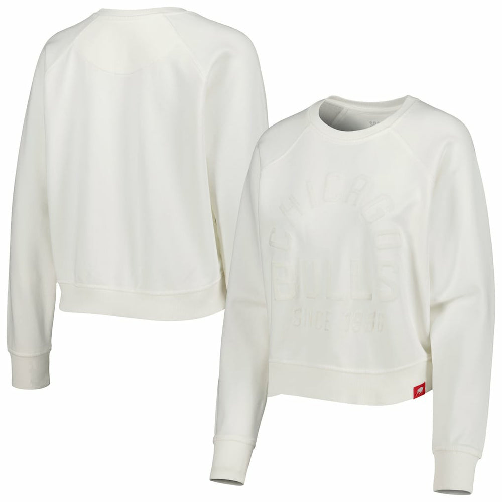 NBA - Chicago Bulls Sportiqe Women's Ashlyn Brava Raglan Pullover Sweatshirt - Cream