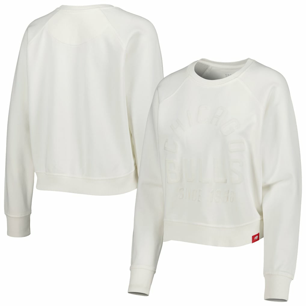 NBA - Chicago Bulls Sportiqe Women's Ashlyn Brava Raglan Pullover Sweatshirt - Cream