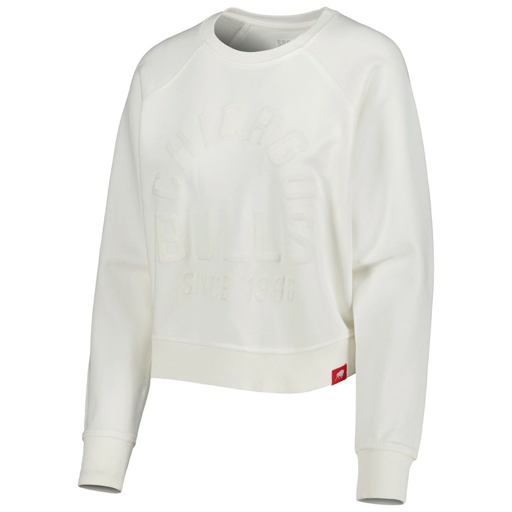 NBA - Chicago Bulls Sportiqe Women's Ashlyn Brava Raglan Pullover Sweatshirt - Cream