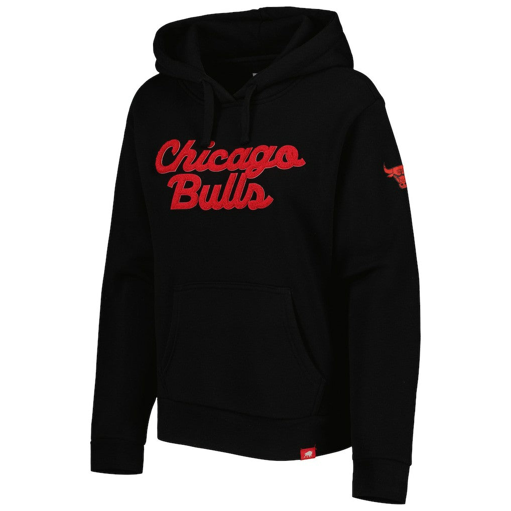 NBA - Chicago Bulls Sportiqe Women's Leona Ava Fleece Tri-Blend Pullover Hoodie - Black