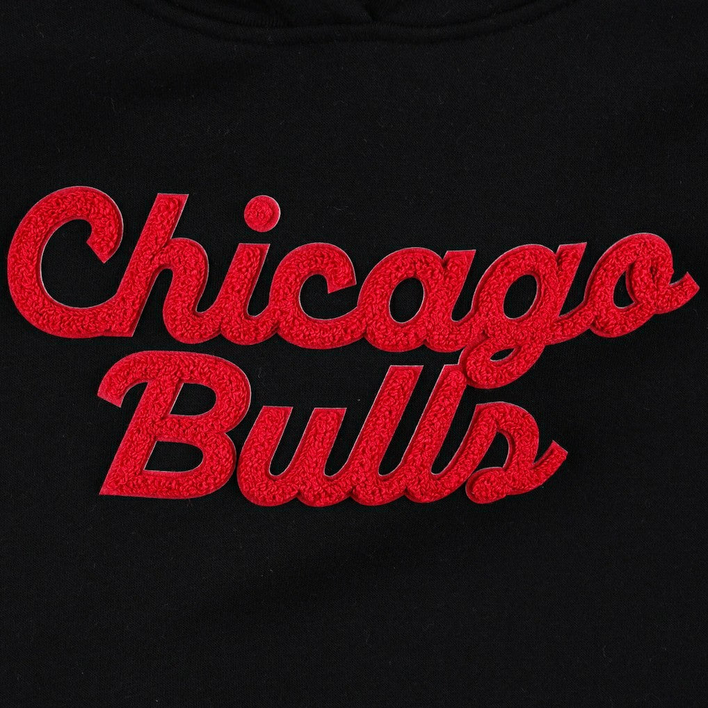 NBA - Chicago Bulls Sportiqe Women's Leona Ava Fleece Tri-Blend Pullover Hoodie - Black