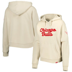 NBA - Chicago Bulls Sportiqe Women's Leona Ava Fleece Tri-Blend Pullover Hoodie - Cream
