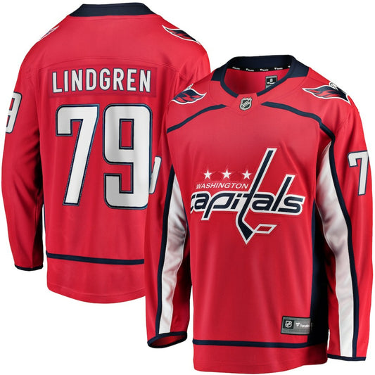 Charlie Lindgren Washington Capitals Fanatics Home Breakaway Player Jersey - Red | NHL Jerseys