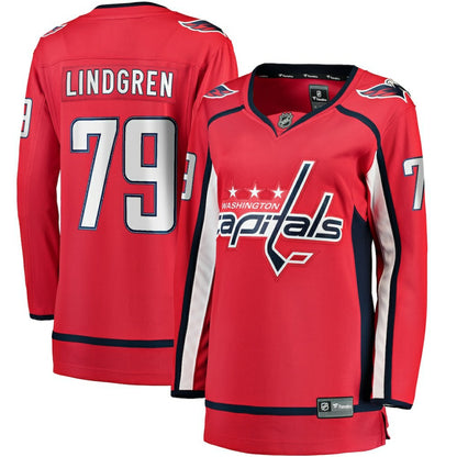 Charlie Lindgren Washington Capitals Fanatics Women's Home Breakaway Player Jersey - Red | NHL Jerseys
