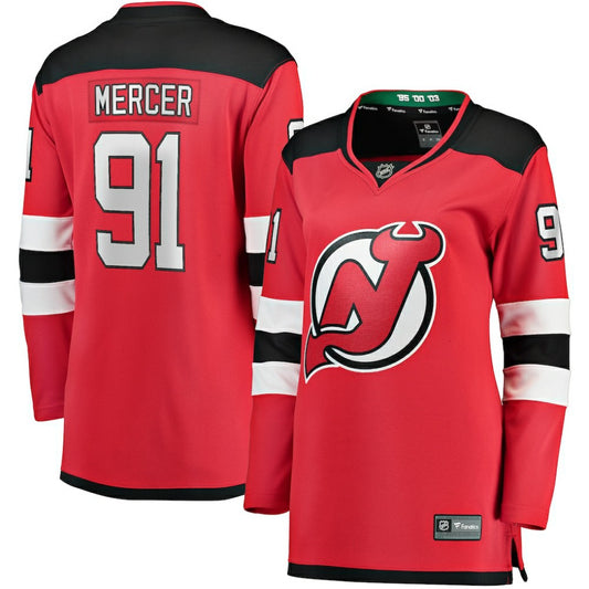 Dawson Mercer New Jersey Devils Fanatics Women's Home Breakaway Jersey - Red | NHL Jerseys