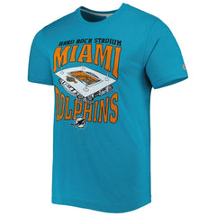 Miami Dolphins Homage Stadium Tri-Blend T-Shirt Aqua - NFL