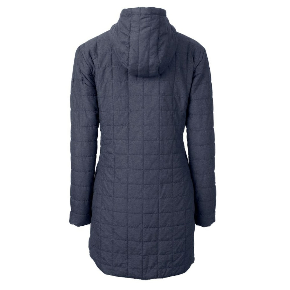 Atlanta Braves Cutter & Buck Women's Rainier Primaloft Eco Full-Zip Hoodie Long Coat Lifestyle
