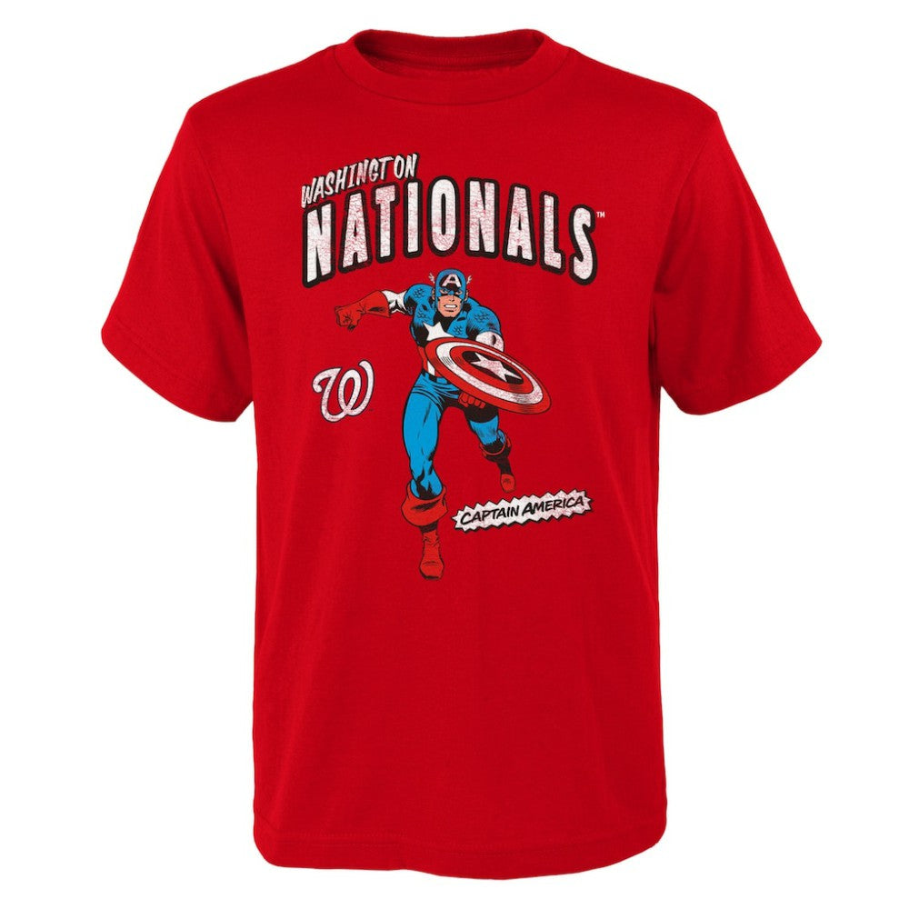 Washington Nationals Youth Team Captain America Marvel T-Shirt Lifestyle