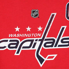 Washington Capitals Profile Women's Plus Size Distressed Printed Name & Number Long Sleeve T-Shirt Red