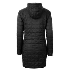 Detroit Lions Cutter & Buck Women's Rainier Primaloft Eco Hooded Long Lightweight Coat Black - NFL