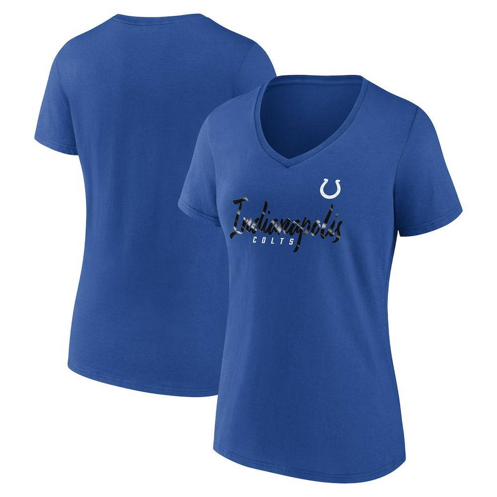 Indianapolis Colts Women's Shine Time V-Neck T-Shirt Royal - Fanatics