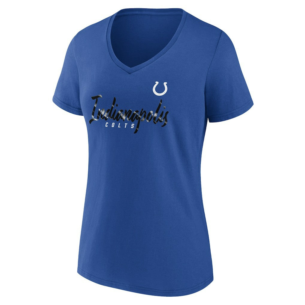 Indianapolis Colts Women's Shine Time V-Neck T-Shirt Royal - Fanatics