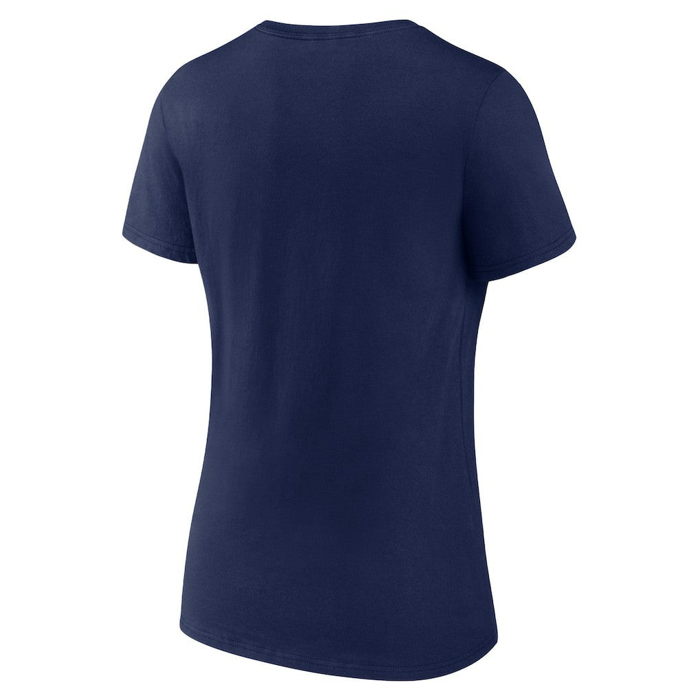 New England Patriots Women's Shine Time V-Neck T-Shirt Navy - Fanatics