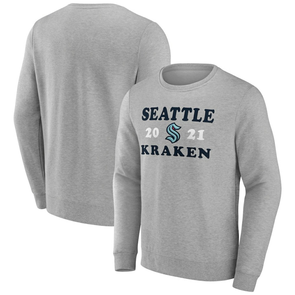 Seattle Kraken Fanatics Fierce Competitor Pullover Sweatshirt Heather Charcoal