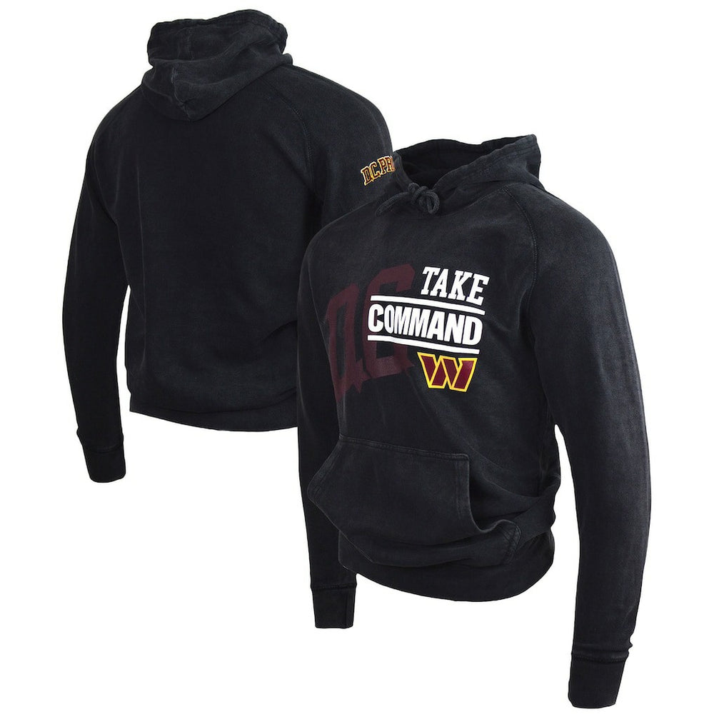 Take Command Washington Commanders DC PROPER Unisex Mineral Wash Vintage Pullover Hoodie Black - NFL