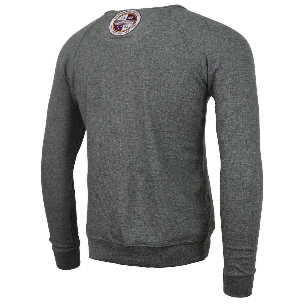 Washington Commanders DC PROPER Signature Raglan Vintage Pullover Sweatshirt Heather Gray - NFL