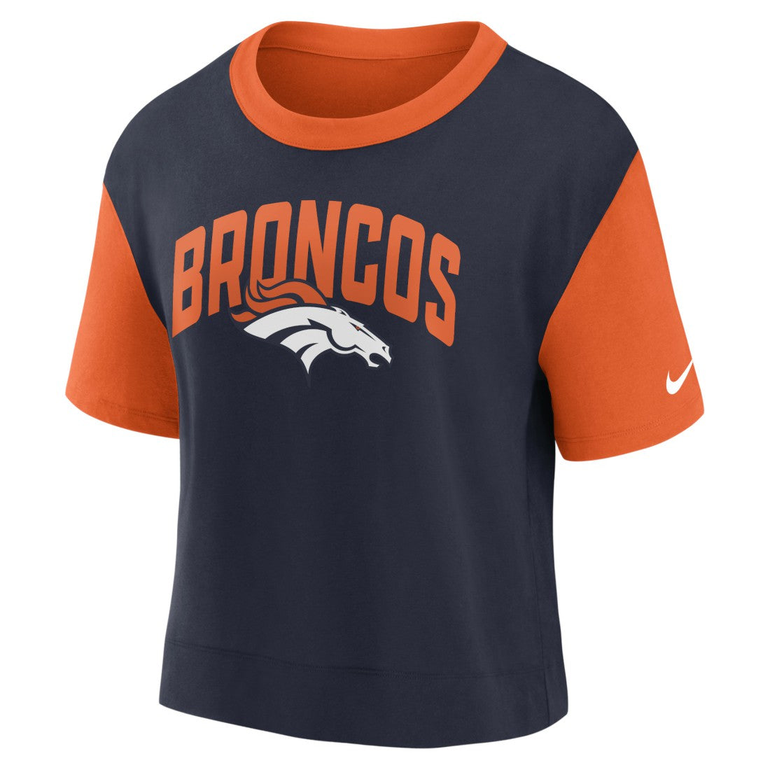 Denver Broncos Women's High Hip Fashion T-Shirt Orange/Navy - Nike
