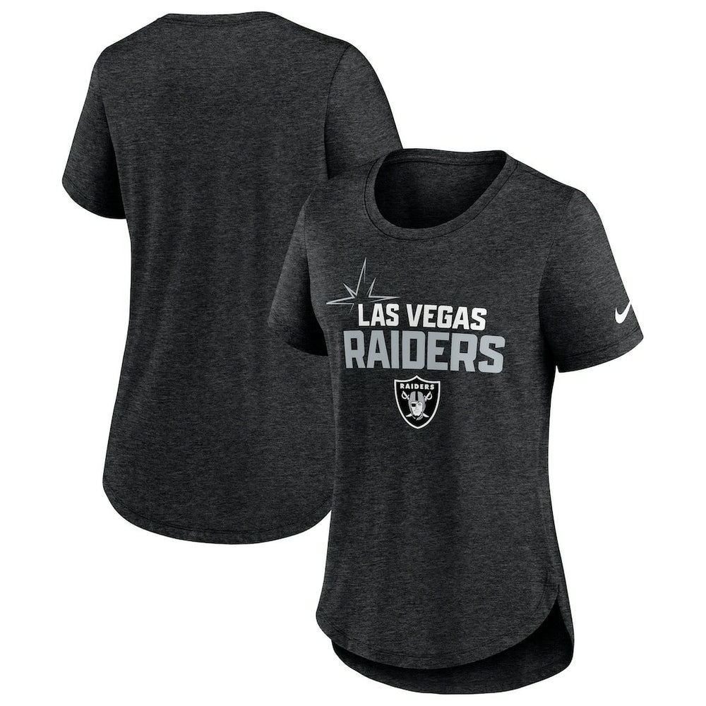 Las Vegas Raiders Women's Local Fashion Tri-Blend T-Shirt Heather Black - Nike