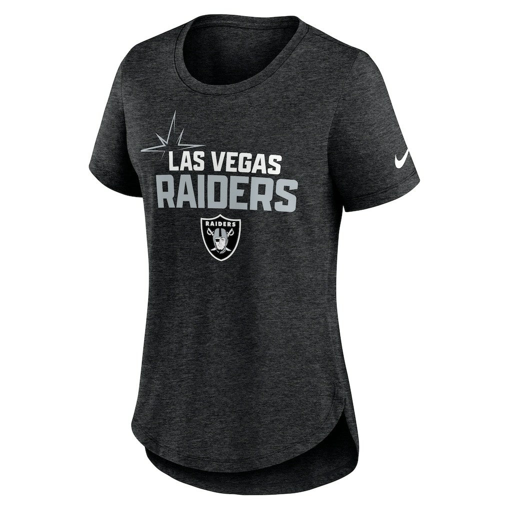 Las Vegas Raiders Women's Local Fashion Tri-Blend T-Shirt Heather Black - Nike