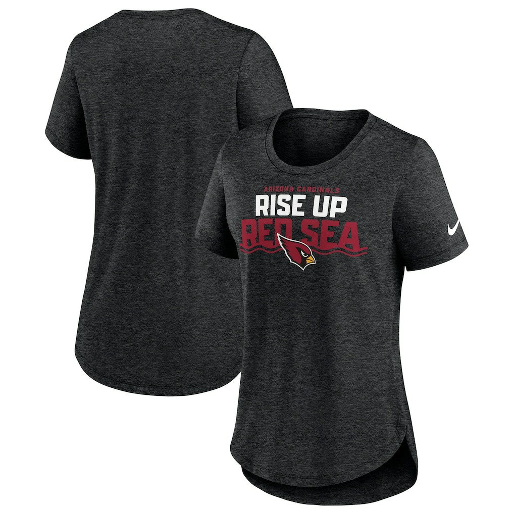 Arizona Cardinals Women's Local Fashion Tri-Blend T-Shirt Heather Black - Nike