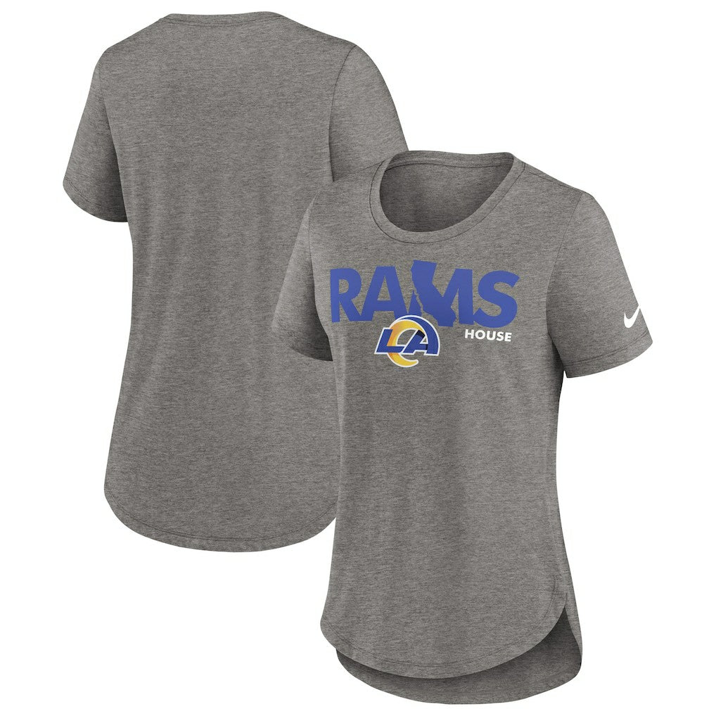 Los Angeles Rams Women's Local Fashion Tri-Blend T-Shirt Heather Charcoal - Nike
