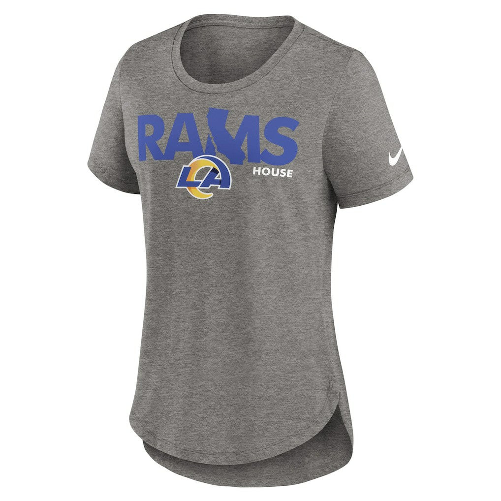 Los Angeles Rams Women's Local Fashion Tri-Blend T-Shirt Heather Charcoal - Nike