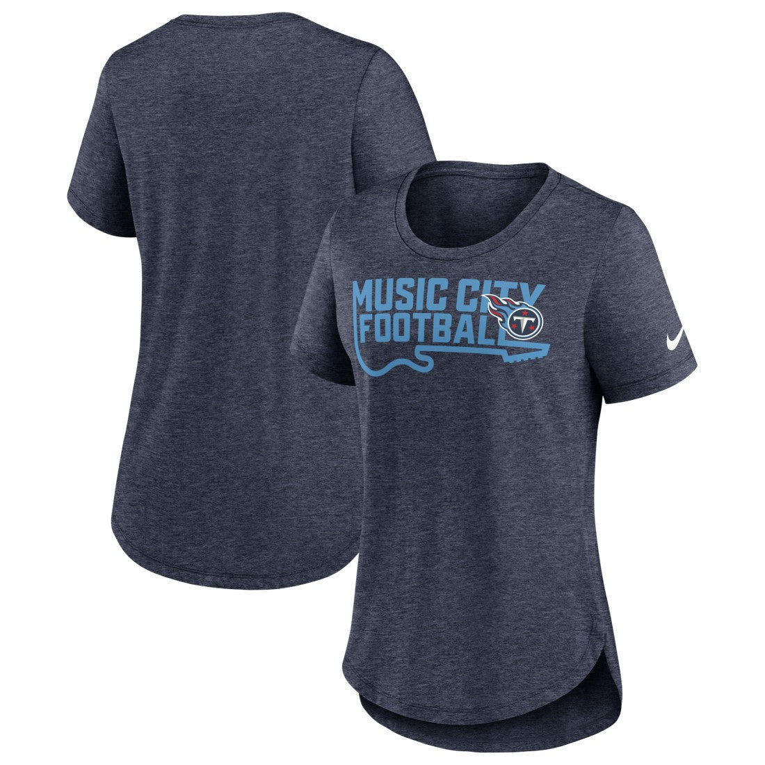 Tennessee Titans Women's Local Fashion Tri-Blend T-Shirt Heather Navy - Nike